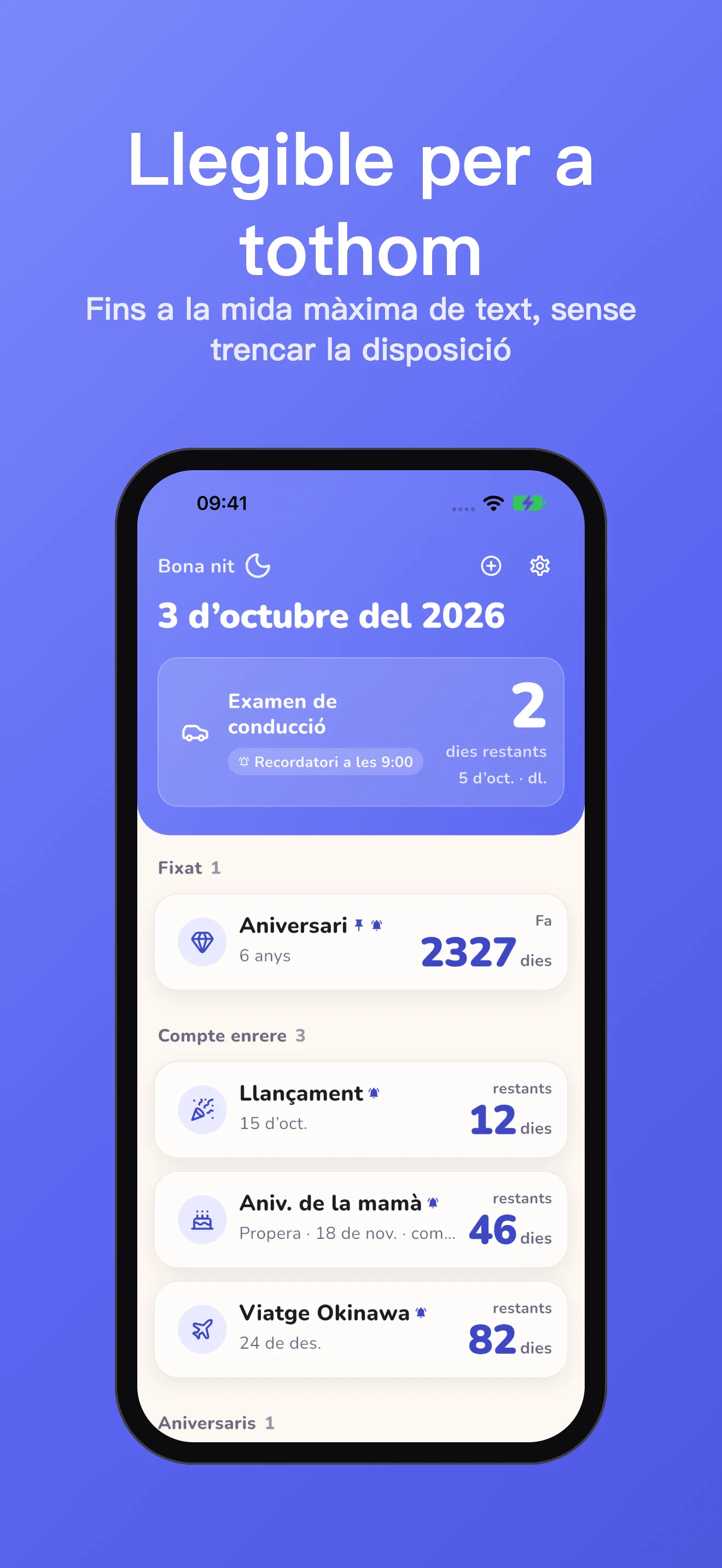 Daystone accessibility text size