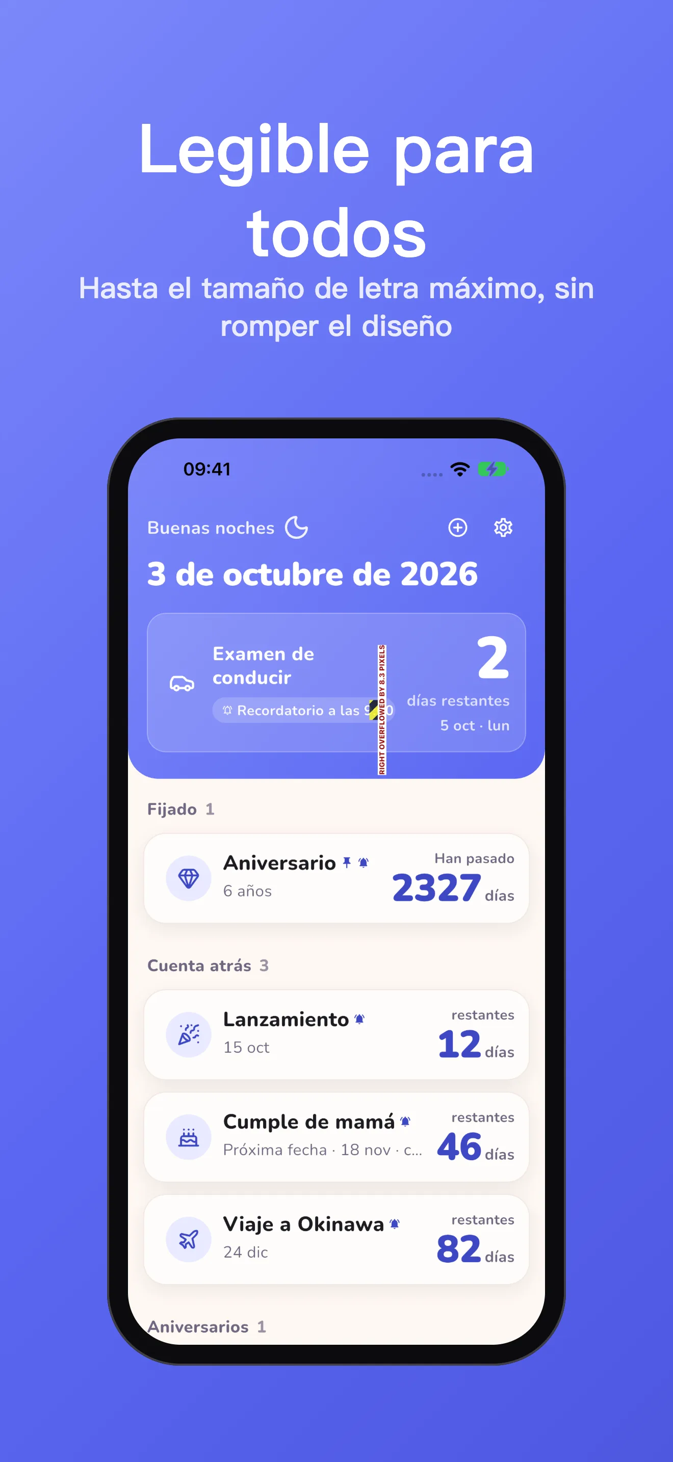 Daystone accessibility text size