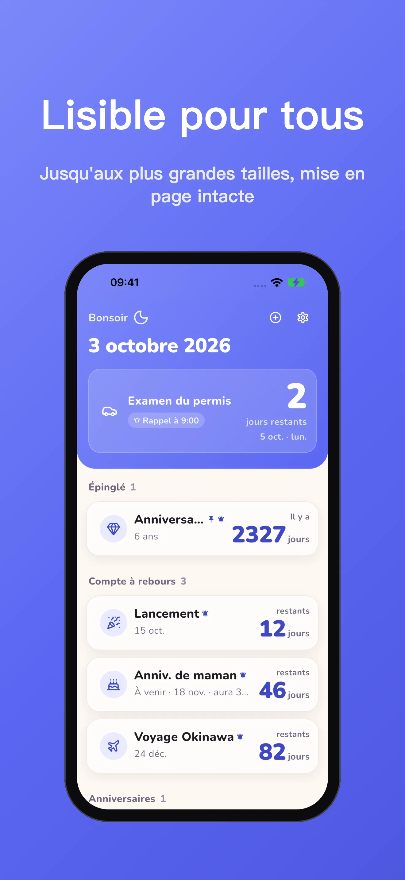 Daystone accessibility text size