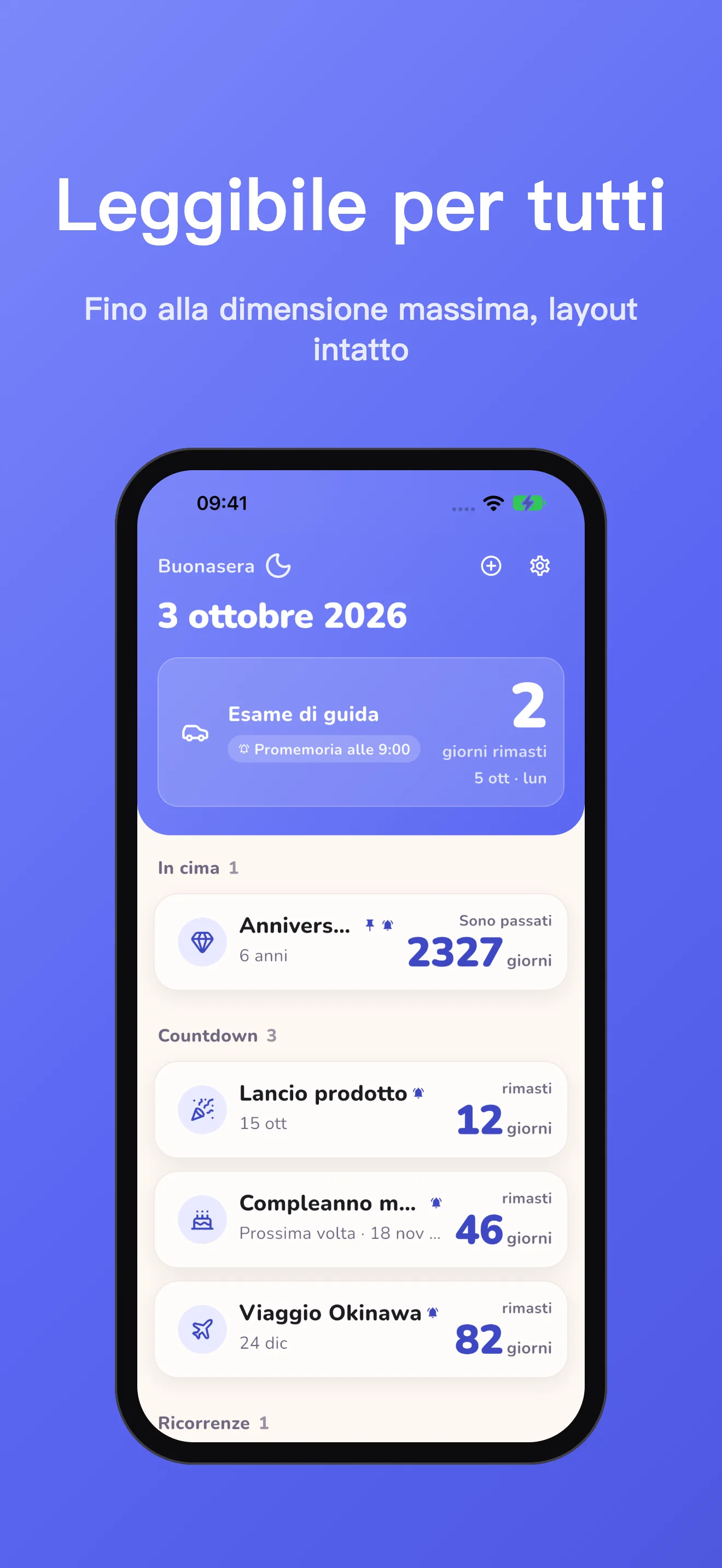 Daystone accessibility text size