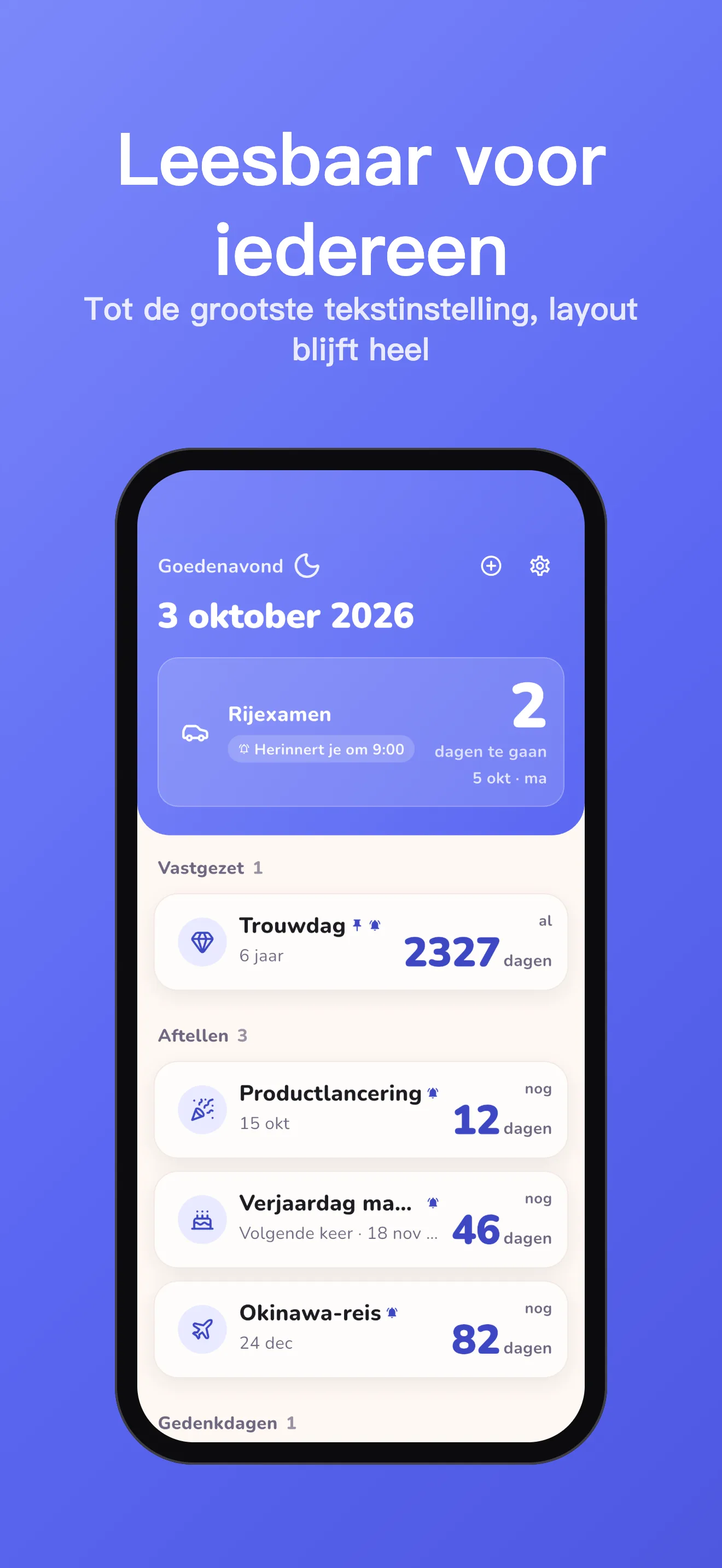 Daystone accessibility text size