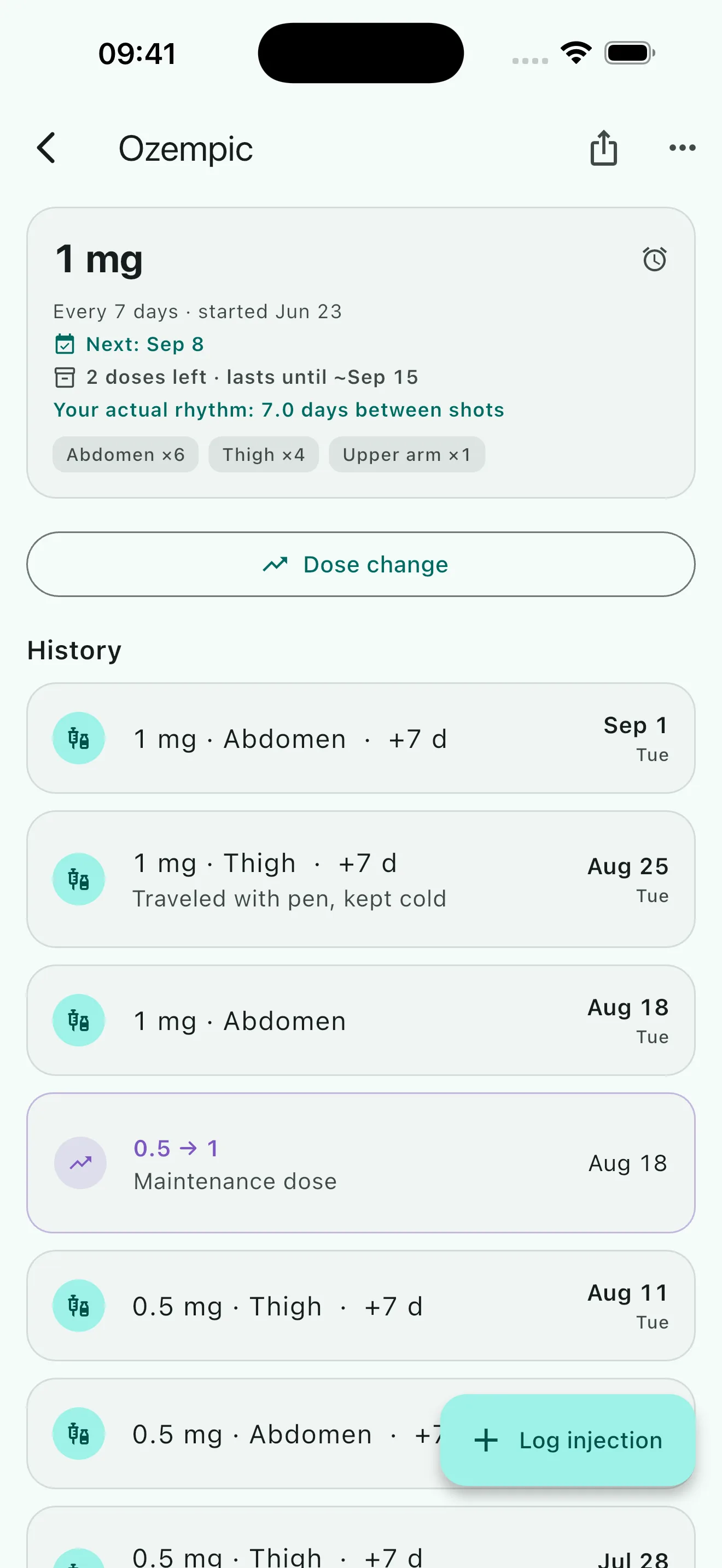 DoseLog screenshot 2